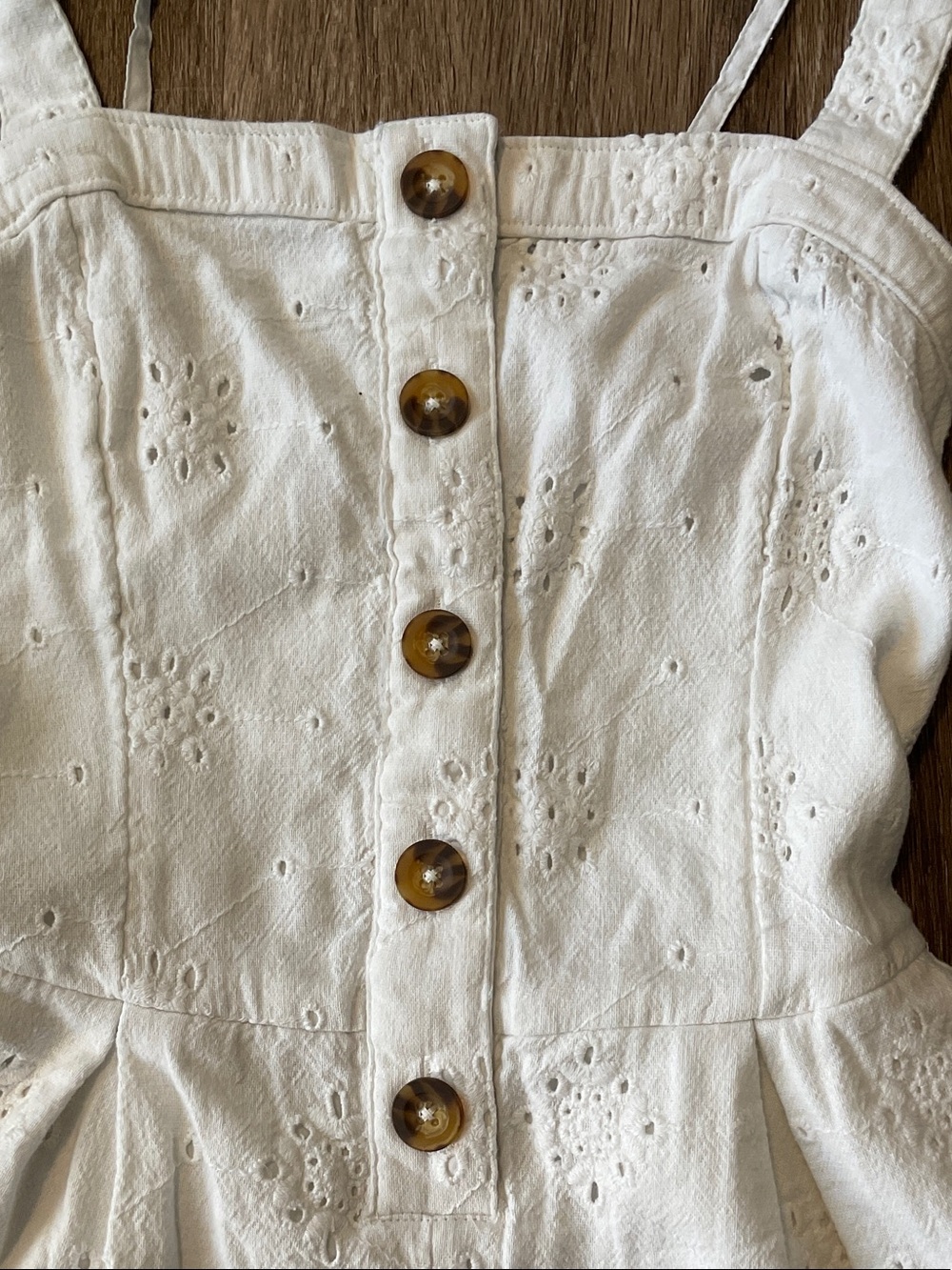 Hollister White Eyelet Button Romper - Picture 3 of 7